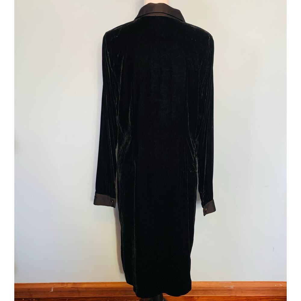 Talbots Black Velvet Popover Shirtdress Size Small - Picture 5 of 8